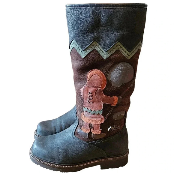 Anfibio Java Nubuck Waterproof Leather Boho Plush Lined  Winter Boots Size 37 - Picture 2 of 16